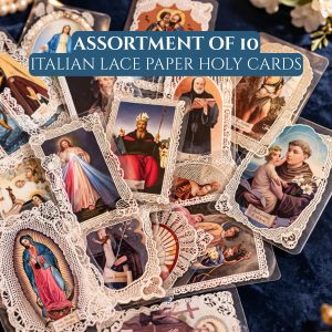 Italian Lace Holy Cards Set of 10 | Catholic Saint Prayer Cards