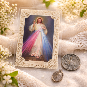 Divine Mercy Pocket Devotional Set — Silver-Tone Coin & Medal