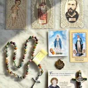 Green Moss Agate Gemstone Rosary Gift Box | Italian Handmade Catholic Devotional