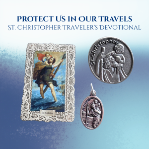 St. Christopher Pocket Devotional Set — Patron of Travelers Prayer Coin & Medal