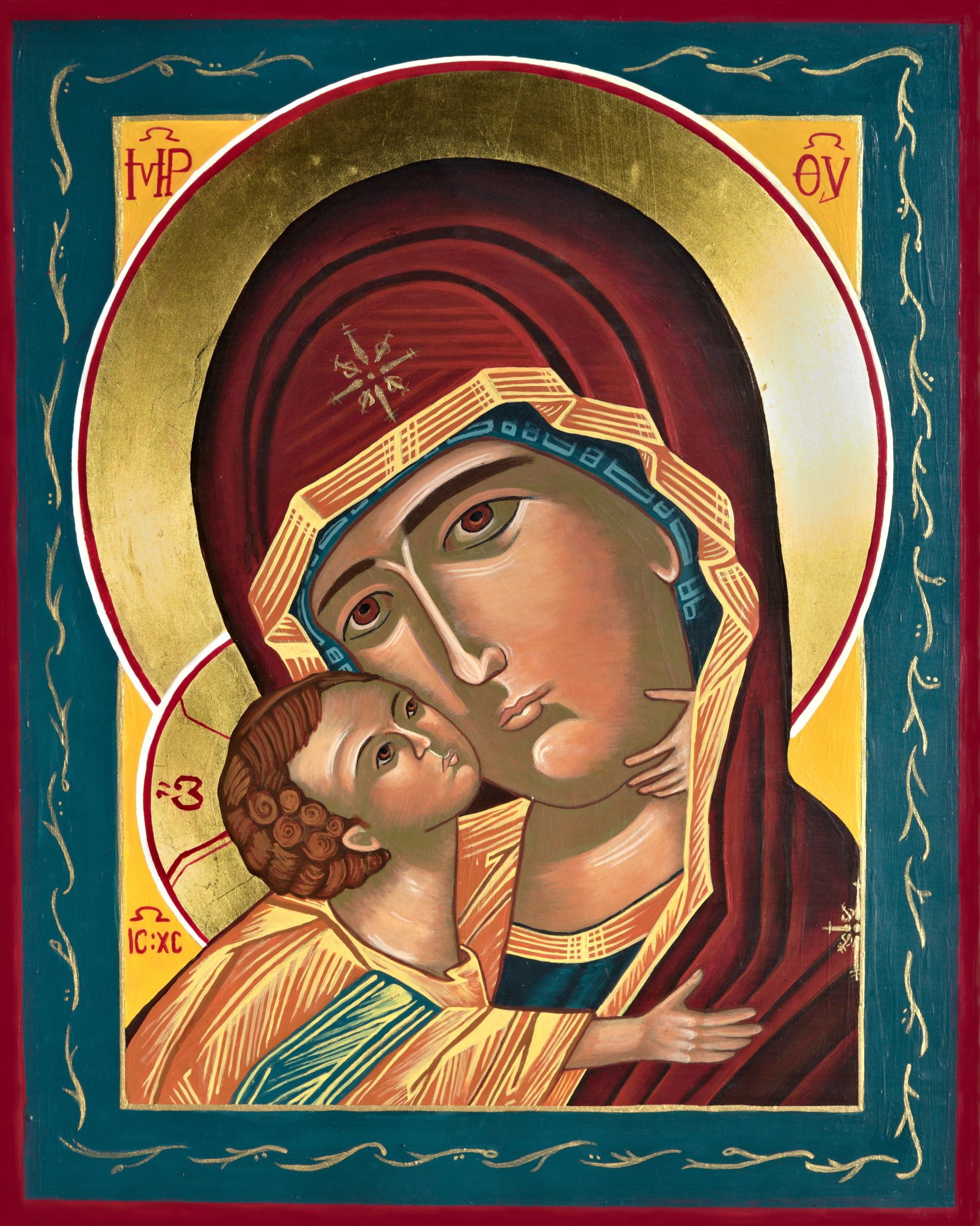 Theotokos Icon, Virgin of Tenderness, Vladimir Icon, Byzantine Icon - Image 2