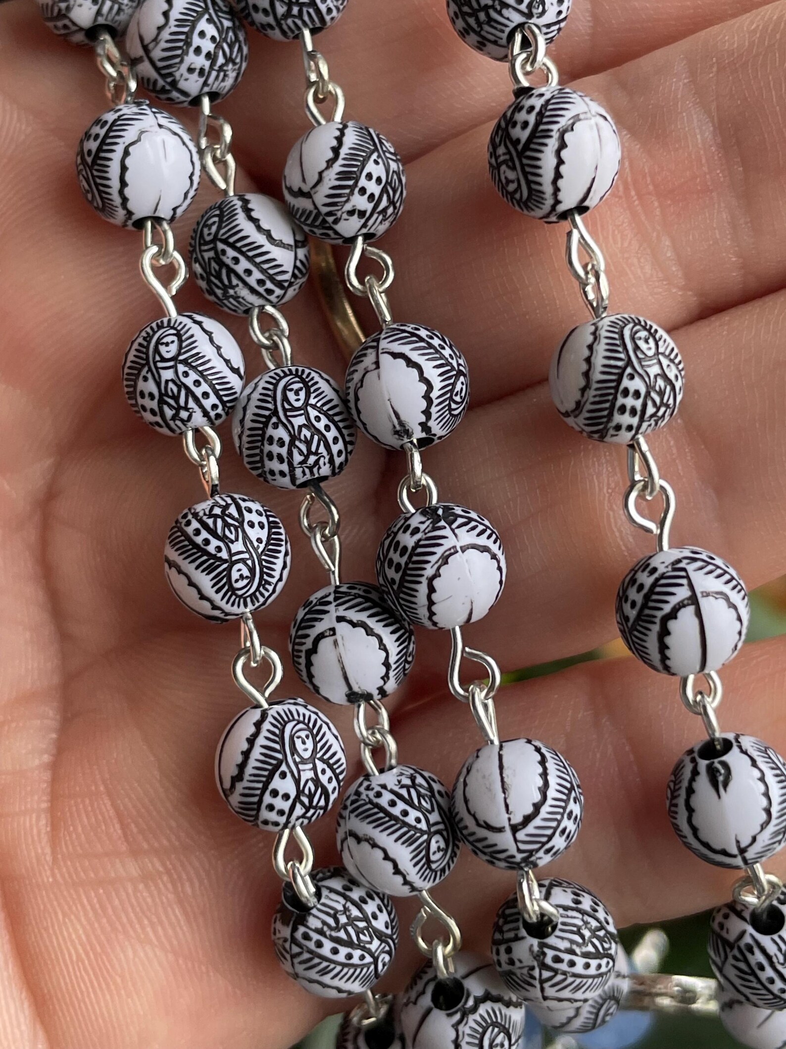 Our Lady of Guadalupe Acrylic Bead Handmade Rosary - Image 2