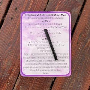 Angelus customizable prayer tracing practice - dry-erase board