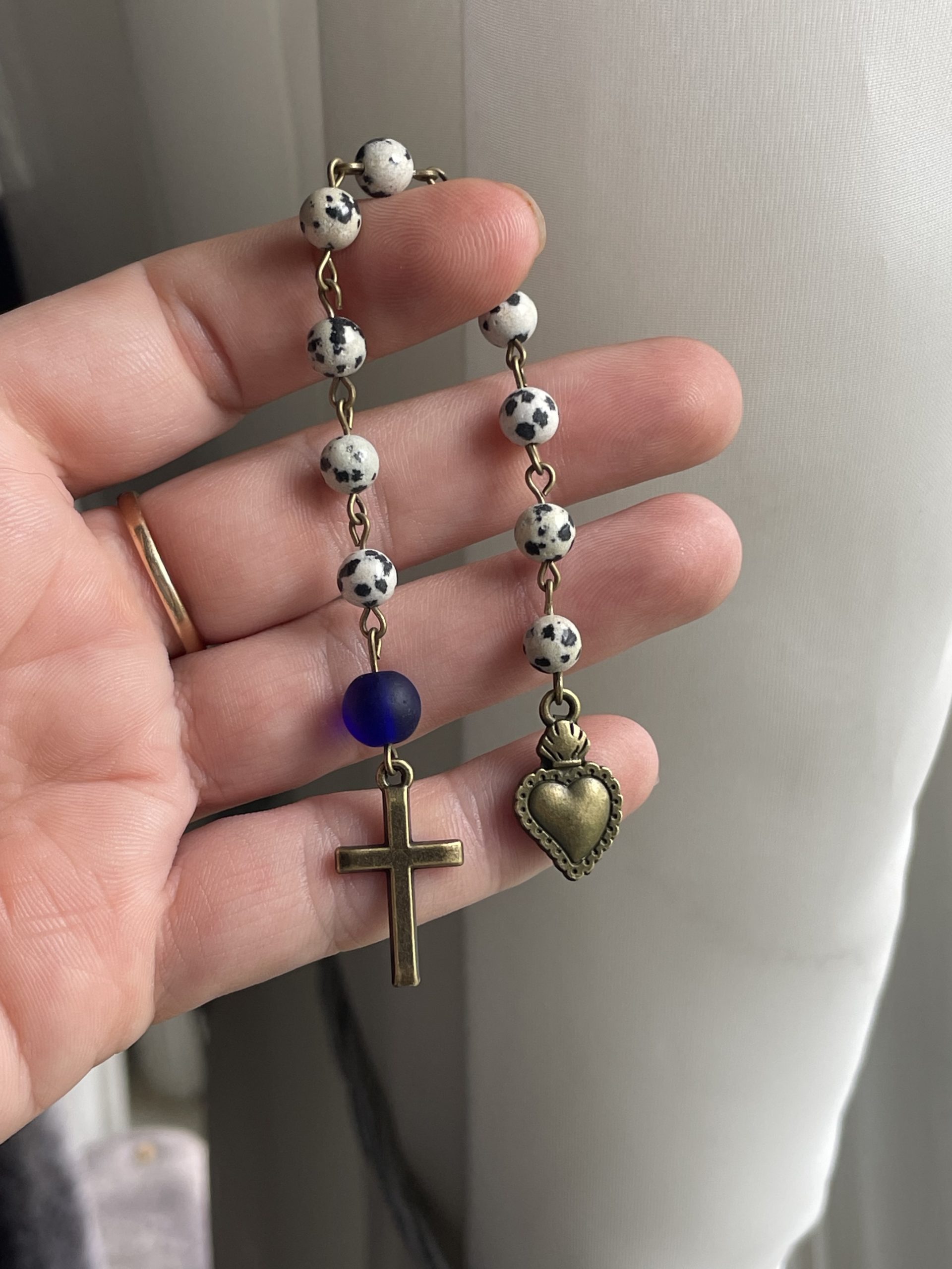 Dalmatian Jasper Single Decade Rosary - Image 2