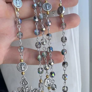 Iridescent Czech Glass Handmade Rosary - St. Colette