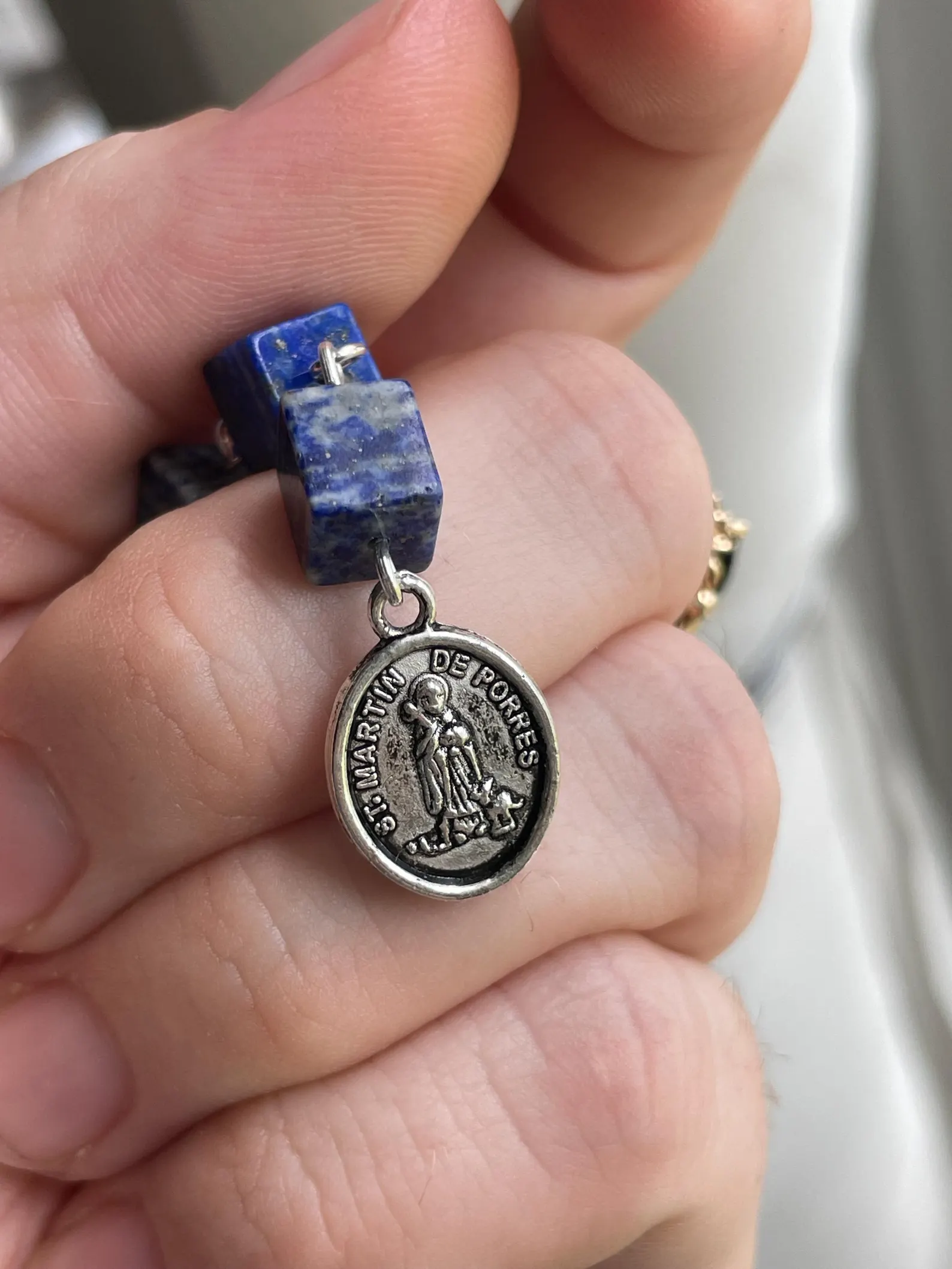 Lapis Lazuli Saint Martin de Porres Chaplet - Image 2