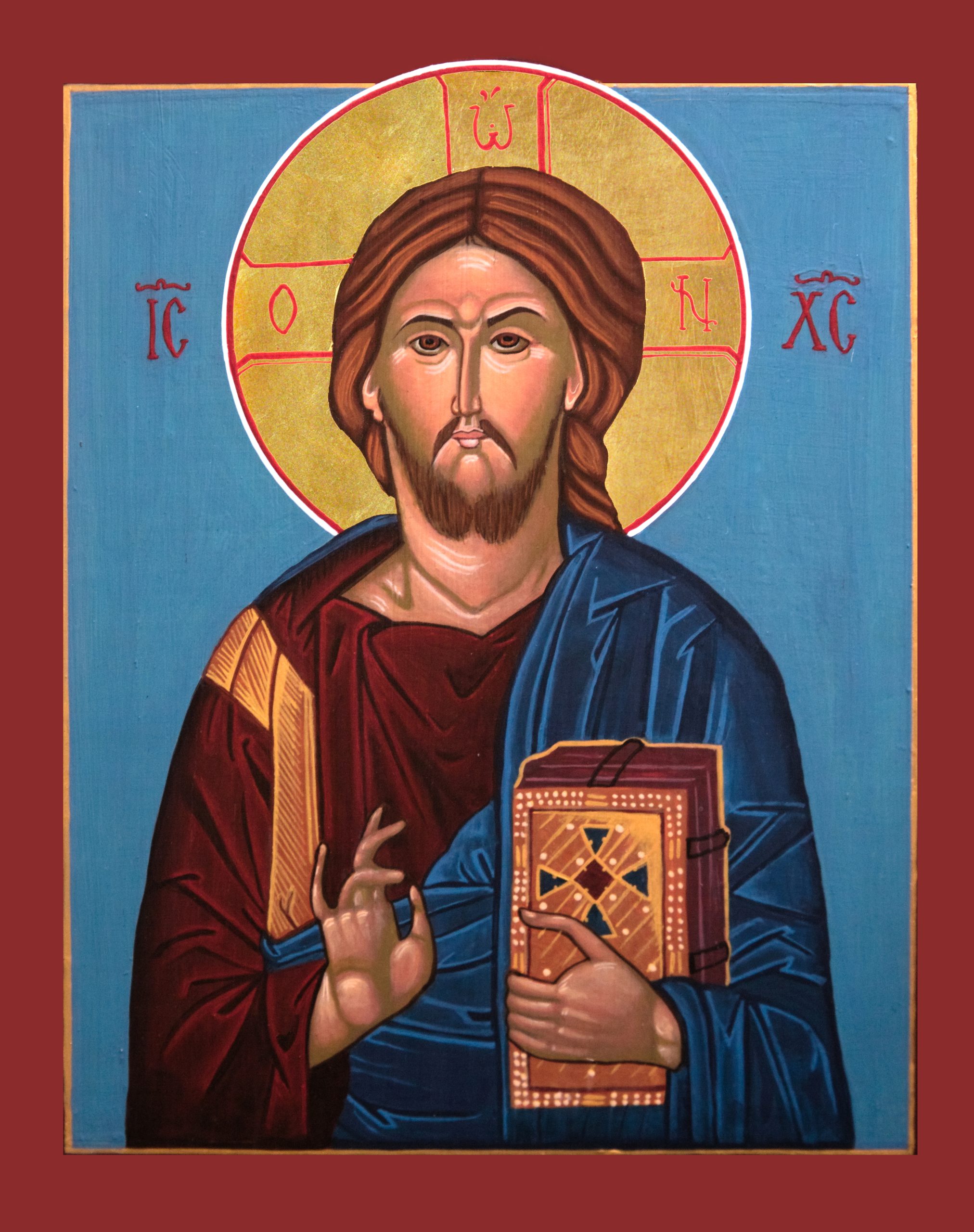 Christ Pantocrator Orthodox Icon on Wood, Byzantine Jesus Wall Art - Image 2