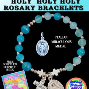 Holy Holy Holy Shades of Summer Ocean Blues Rosary Bracelet