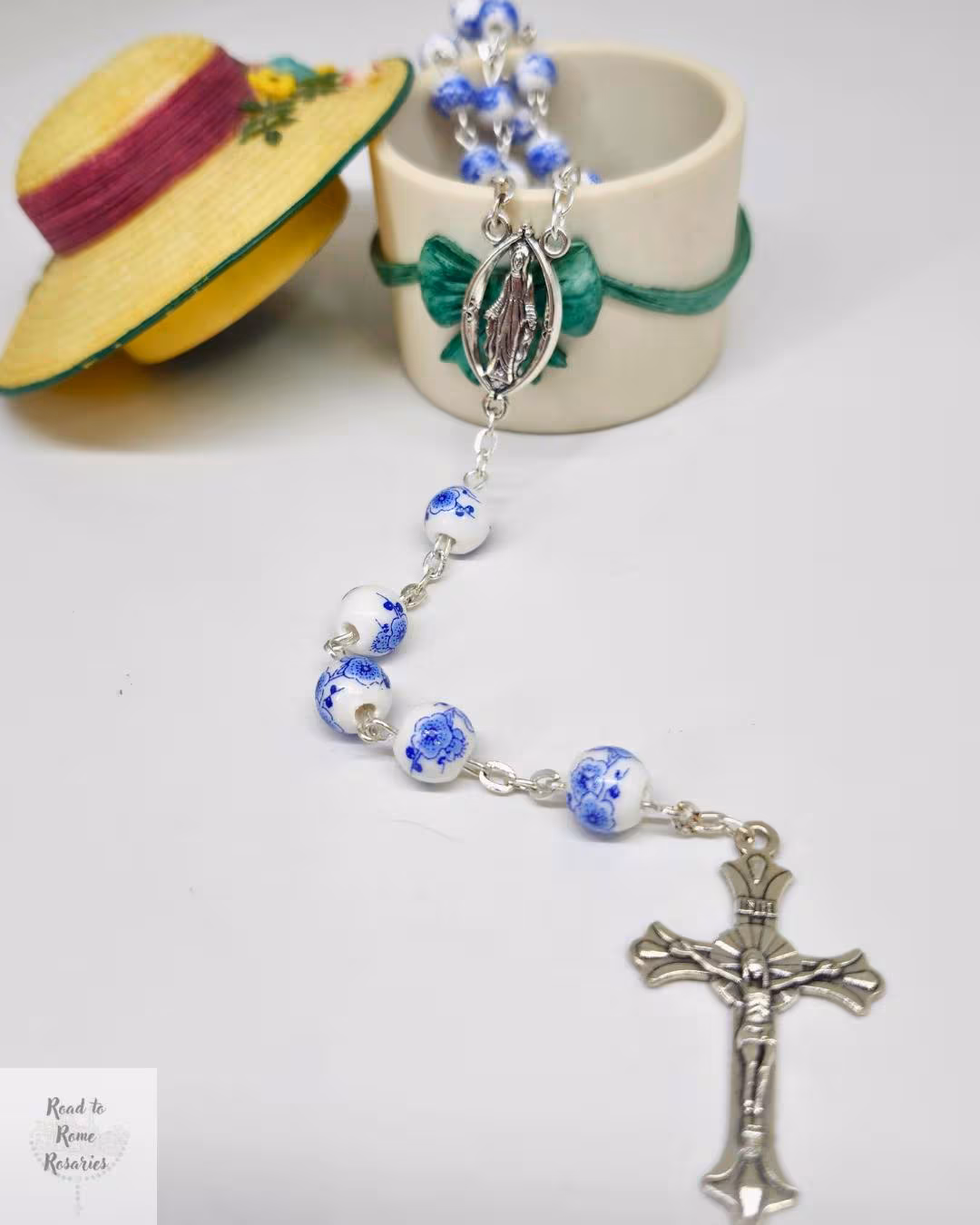Blue Floral Rosary - Image 2