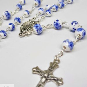Blue Floral Rosary