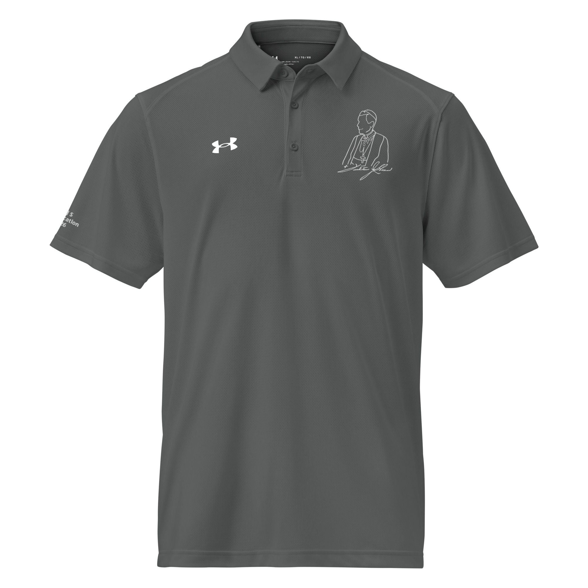 Premium Polo - Ven. Fulton J. Sheen (Stitched White) - Image 3