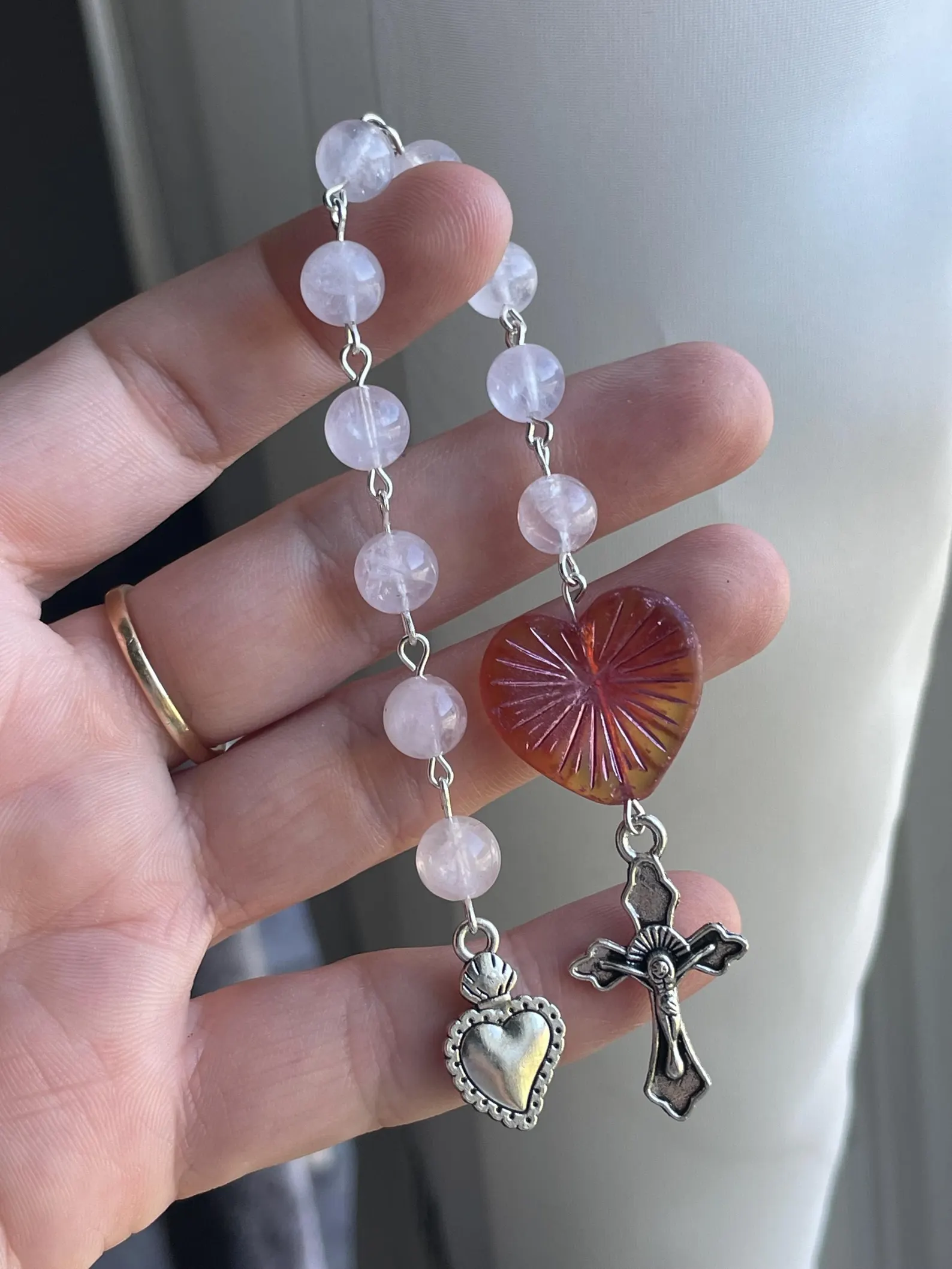 Rose Quartz Single Decade Rosary