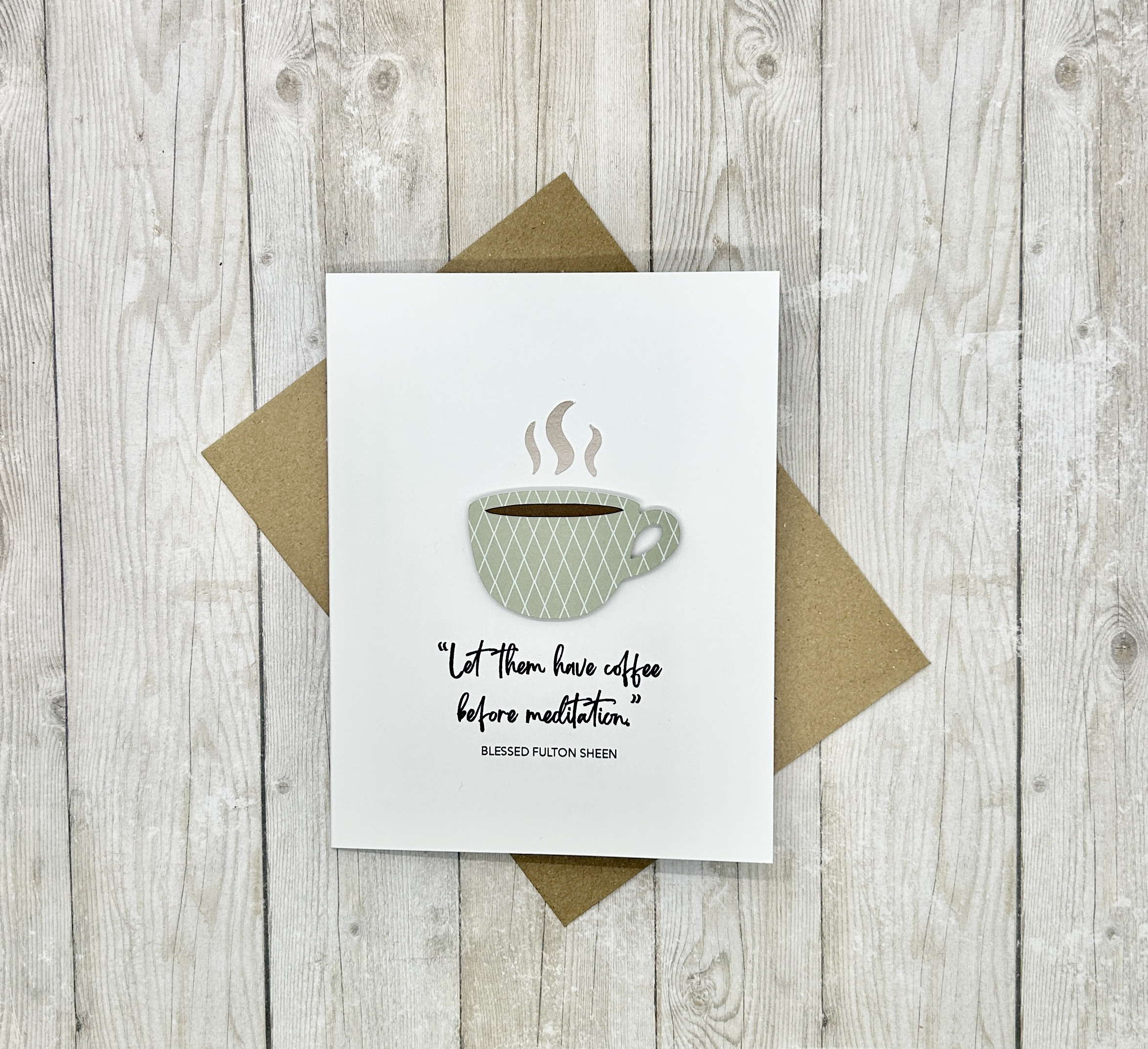 Fulton Sheen Coffee Quote Greeting Card - Image 3