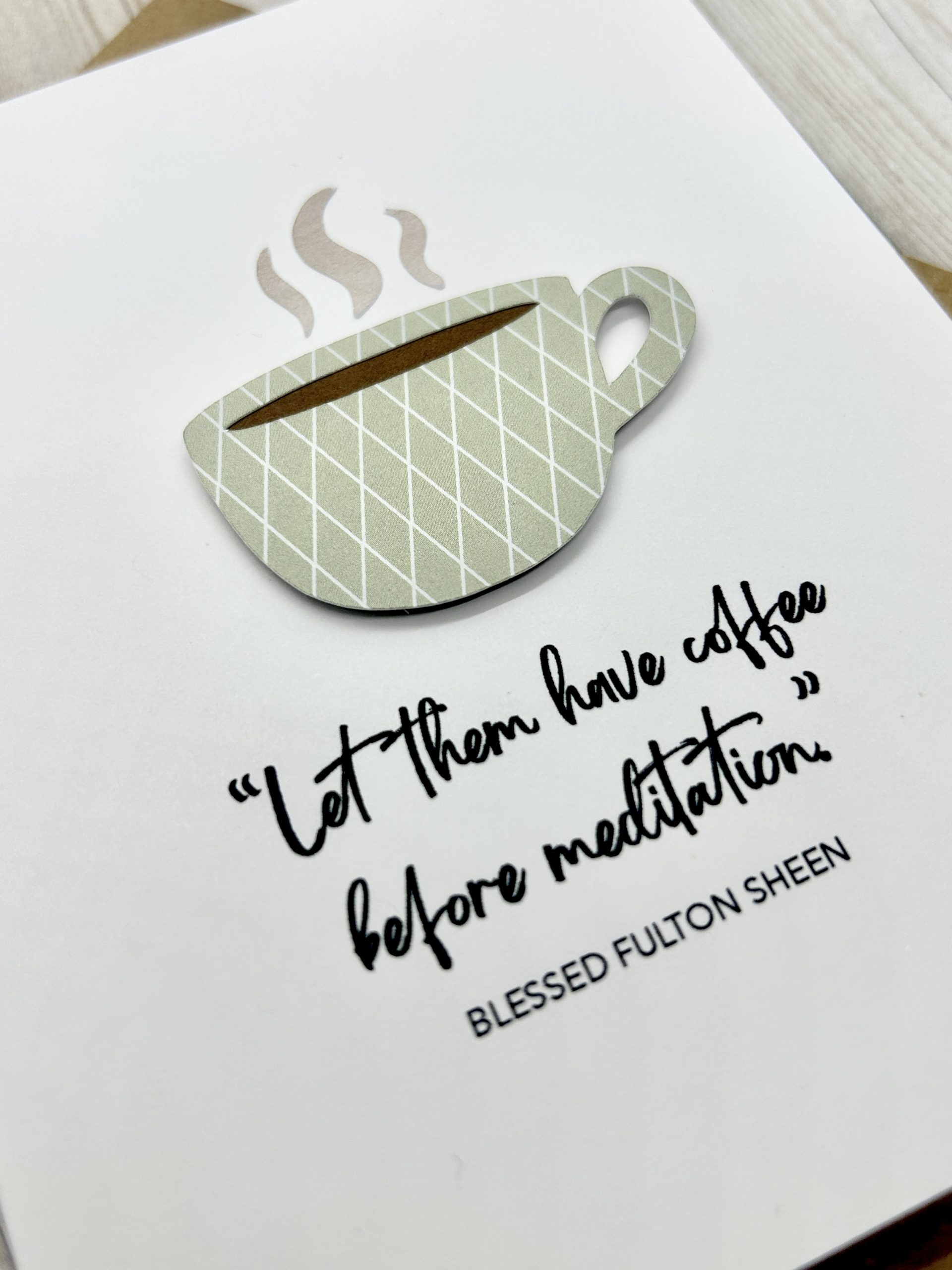Fulton Sheen Coffee Quote Greeting Card - Image 4