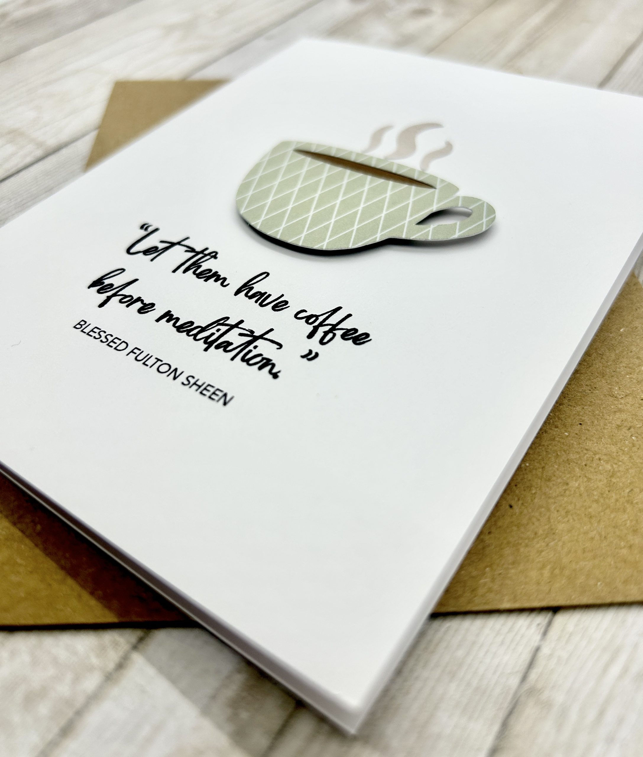 Fulton Sheen Coffee Quote Greeting Card - Image 5