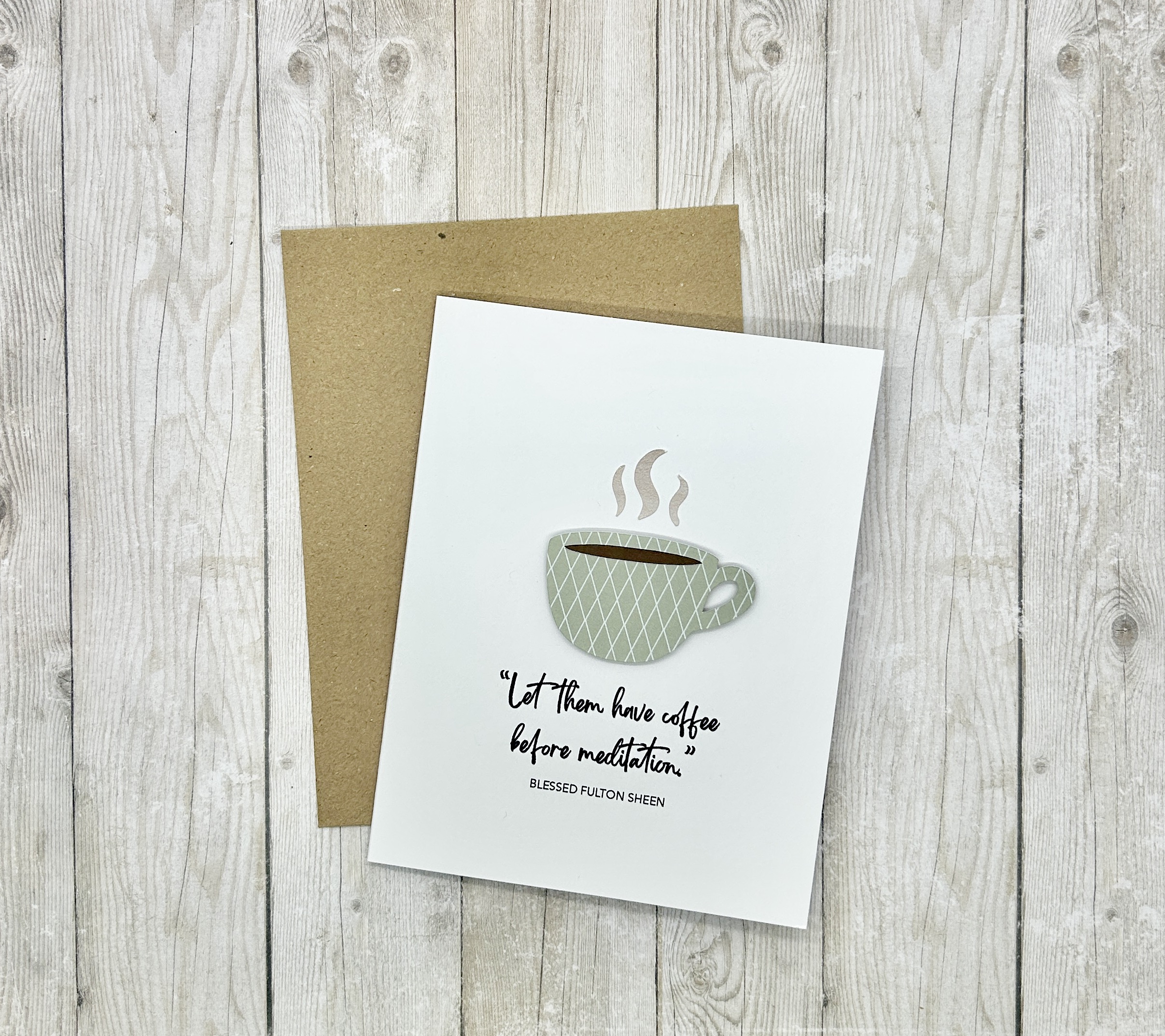 Fulton Sheen Coffee Quote Greeting Card - Image 2