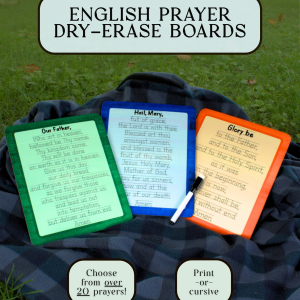 *NEW DESIGN* English Prayer Traceable Dry-Erase Boards