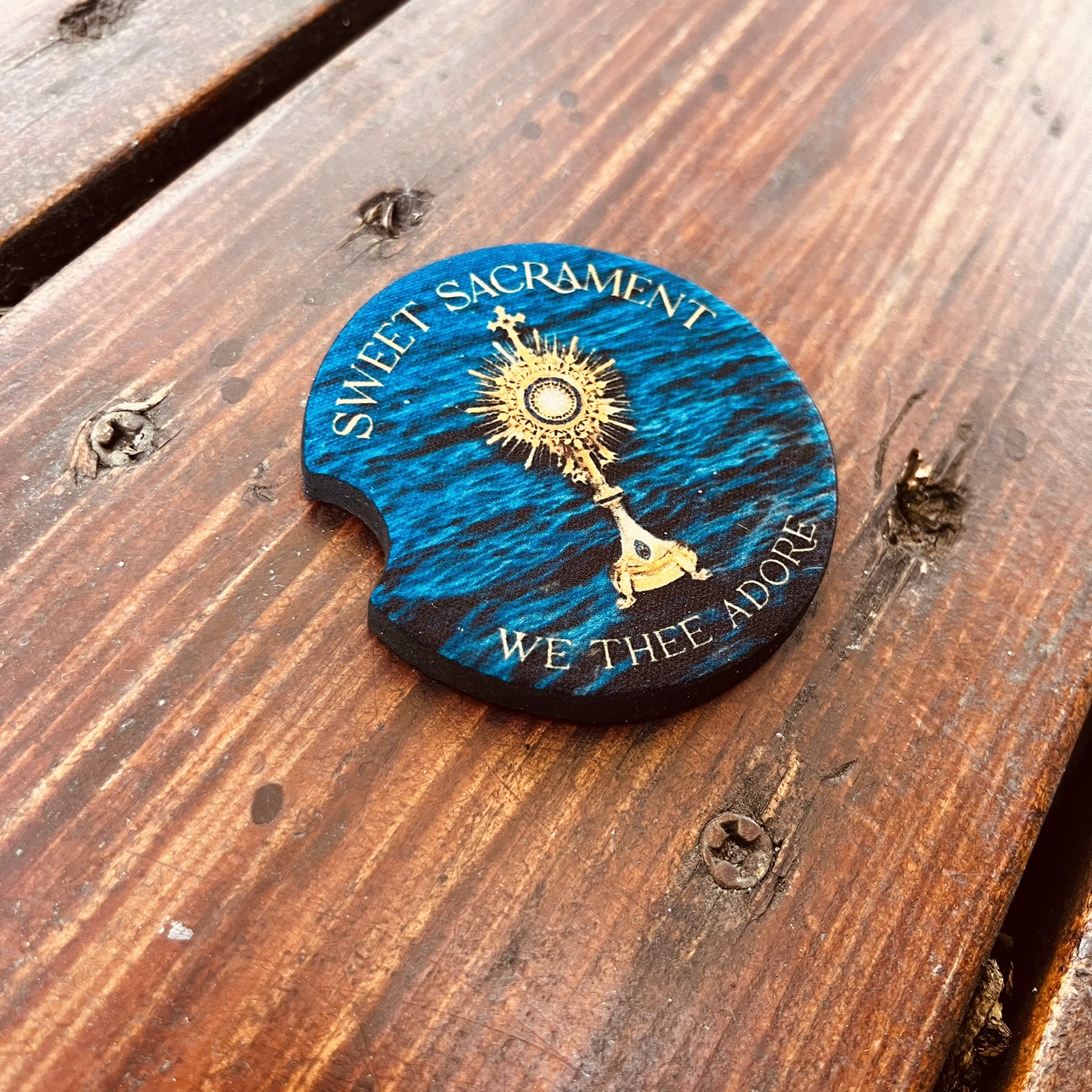 Set of 4 Catholic Eucharist Car Coasters - fit in standard car cupholders - Image 5